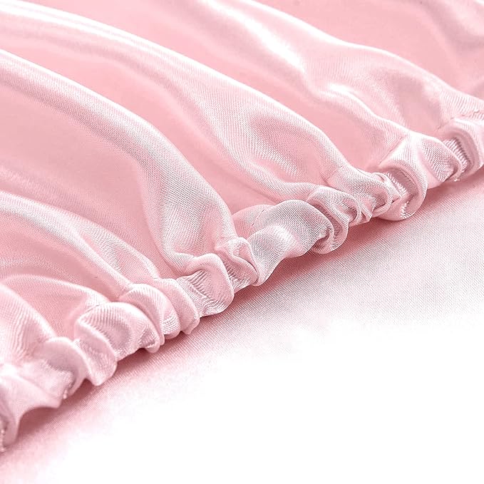 Homiest Blush Pink Satin Fitted Sheet - Image 4