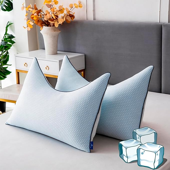 Cooling Pillow King Size Set of 2, Shredded Memory Foam Adjustable Loft by Unknown
