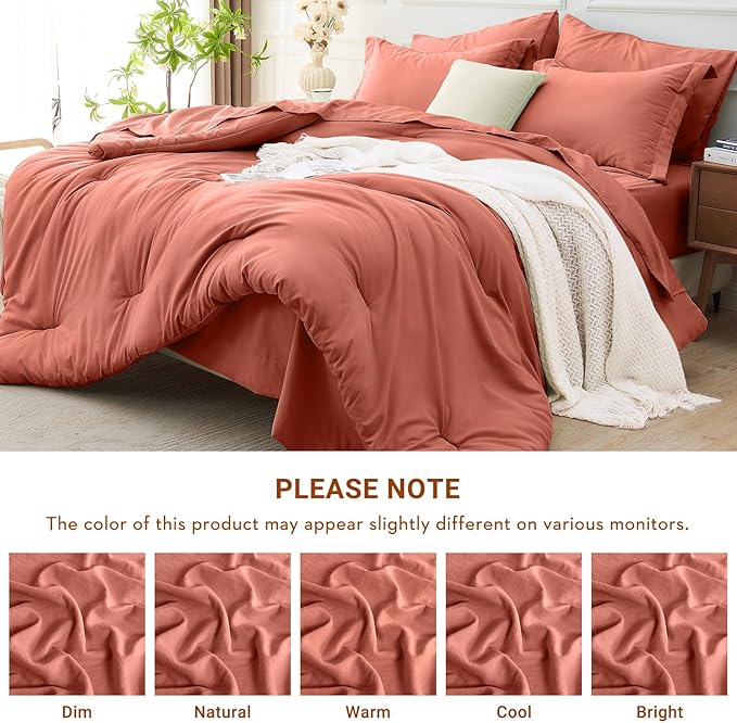 MUXHOMO 7 Pieces Queen Comforter Set, Soft Bed in a Bag Queen Size, All Season - Image 7