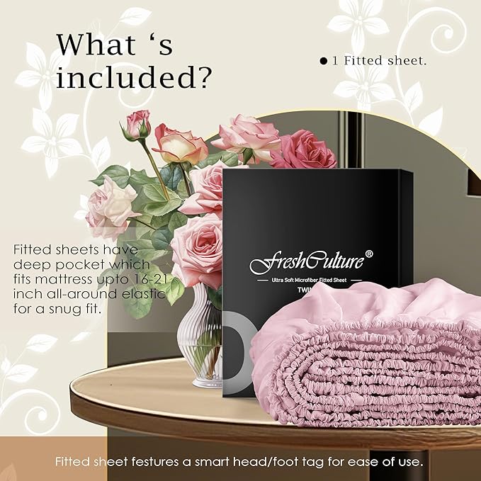 FreshCulture Twin Fitted Sheet Only – Premium Hotel-Quality Fitted Sheet - Image 5
