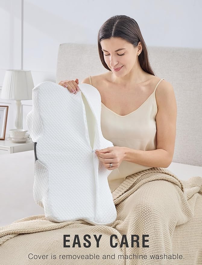 DISSA Cervical Neck Pillow for Side Sleepers Ergonomic Contour Memory Foam - Image 8