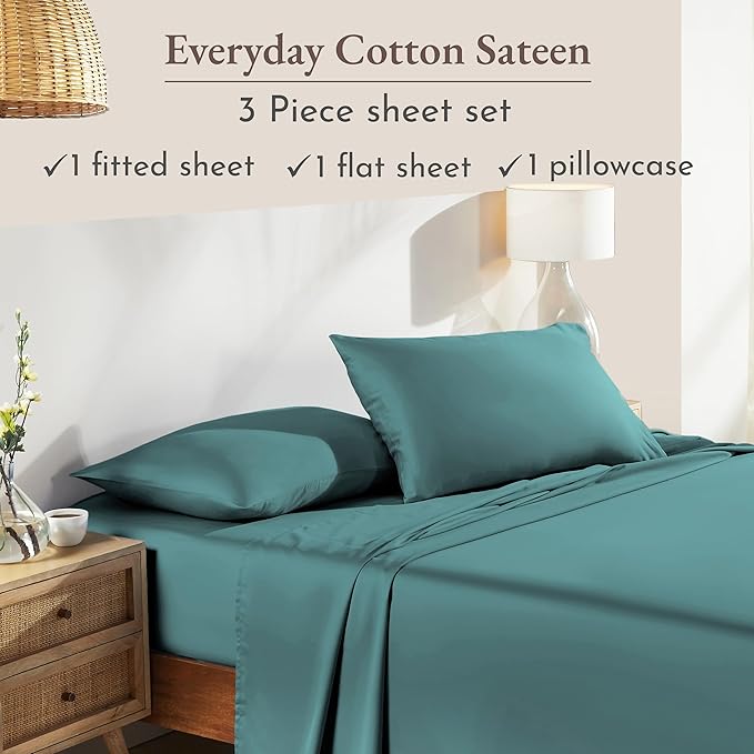 California Design Den Natural 100% Cotton Sheets Twin XL Size Set - Image 4