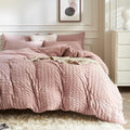 JELLYMONI Smokey Pink Duvet Cover King Size, Soft Breathable Seersucker Duvet by JELLYMONI