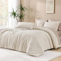 Andency Queen Comforter Set Beige, 3 Pieces Queen Size Comforter Sets Boho by Andency