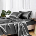 MR&HM Satin Bed Sheets, Queen Size Sheets Set by MRHM