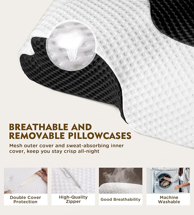 Osteo Cervical Pillow for Neck Pain Relief, Hollow Design Odorless Memory Foam - Image 6