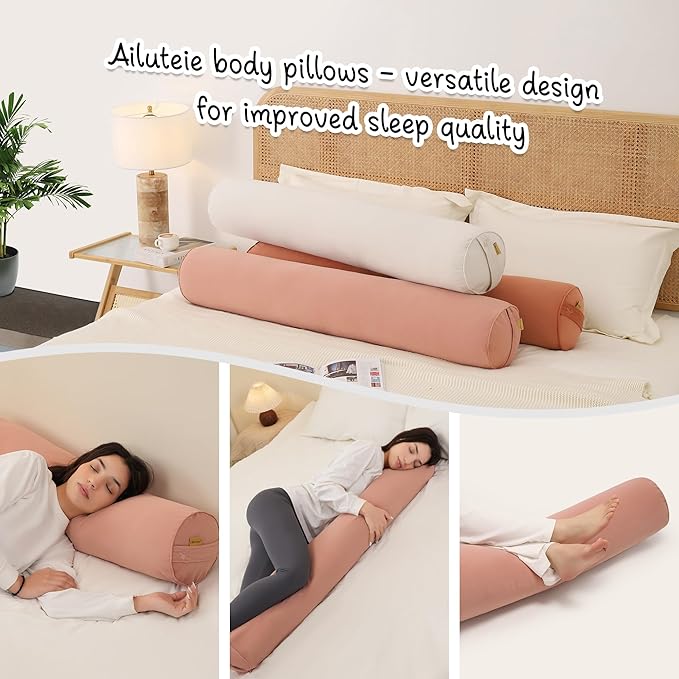 Body Pillow for Adults, Long Round Pillow, Big Cylindrical Pillow, Large Full - Image 6
