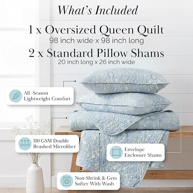 Southshore Fine Living, Inc. Farmhouse Quilts Queen Size, Quilt Bedding Set - Image 2