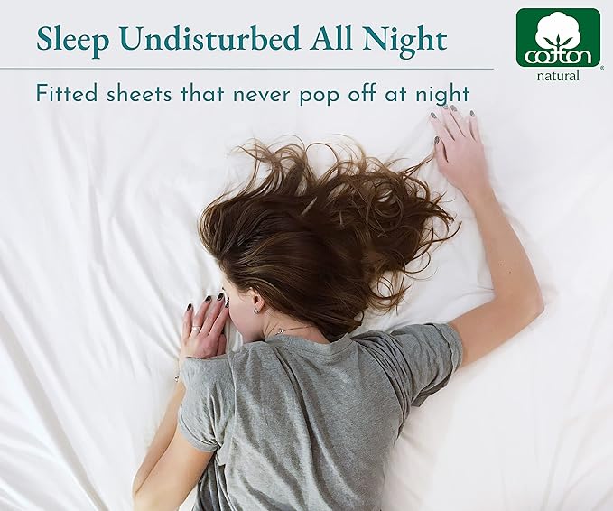 California Design Den Soft 100% Cotton Full Fitted Sheet Only, Deep Pocket - Image 7