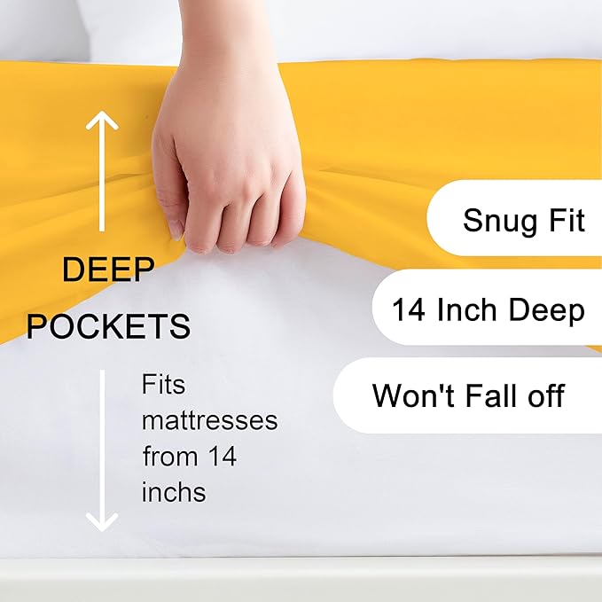 Hotella 100% Microfiber Twin Size Fitted Sheet Only, Ultra Soft Hotel Quality - Image 2