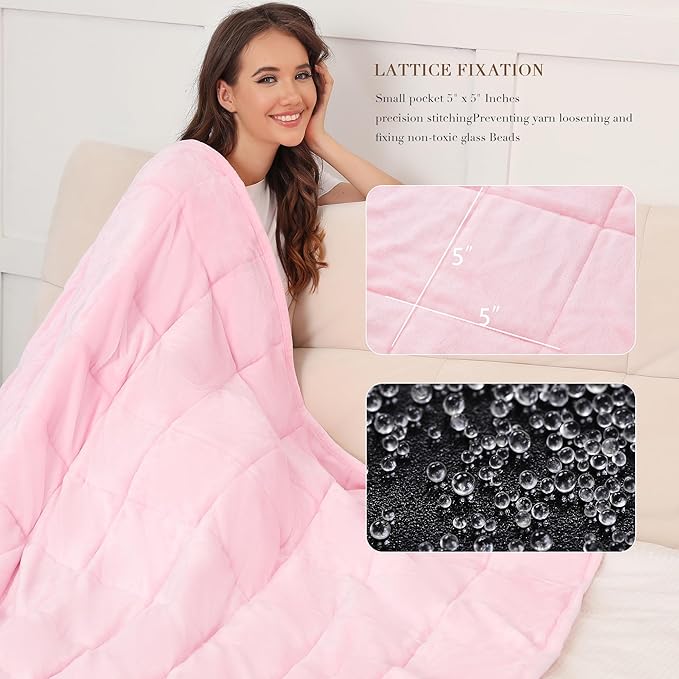 Alomidds Weighted Blanket Twin Size 20lbs 48x72 inches, Sherpa Weighted Blankets - Image 4