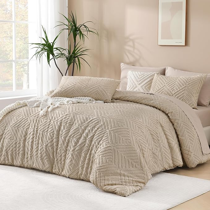 Andency Khaki Comforter Full Size, 3 Pieces Boho Lightweight Fluffy Bedding by Andency