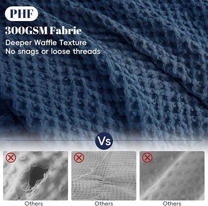 PHF Waffle Weave Duvet Cover California King, No Snagging Ultra Soft Luxury - Image 3