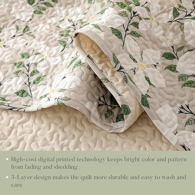 Whale Flotilla Reversible Printed Quilts Queen Size, Extra Soft Boho Floral - Image 6