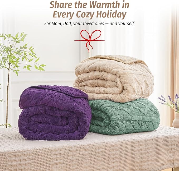 Wemore Jacquard Fleece Weighted Blanket Queen Size 60" x 80" 20lbs, Ultra Soft - Image 6