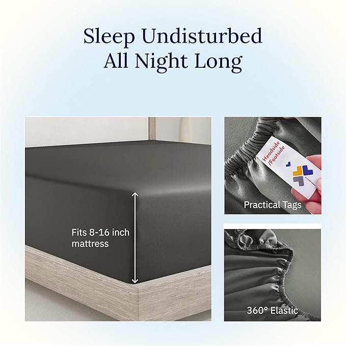 California Design Den Full Bed Fitted Sheet, Soft 400 Thread Count 100% Cotton - Image 5