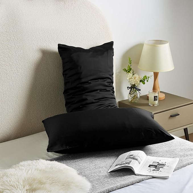 Silk Pillow Cases 2 Pack Mulberry Silk Pillowcases Soft Breathable Both Sided - Image 2