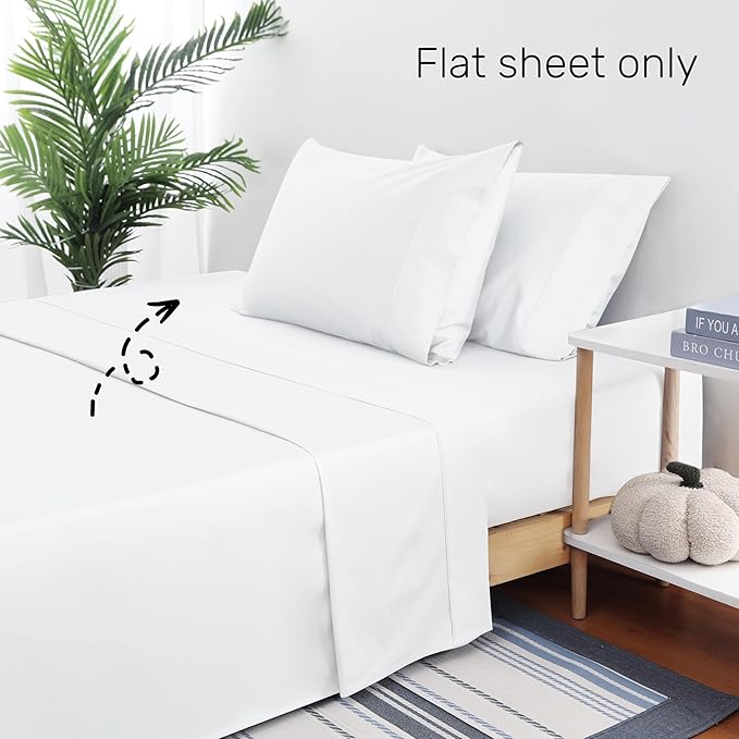 Flat Sheet Only 2 Pack, Twin Size 400 Thread Count 100% Egyptian Cotton Flat - Image 5