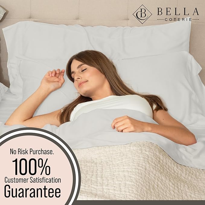Bella Coterie Queen Size Fitted Sheet Only | Luxury Bamboo Viscose | 100% - Image 5