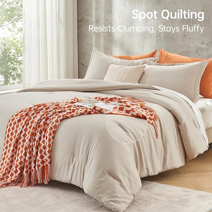 MUXHOMO King Size Comforter Set, All Season Ultra Soft Down Alternative Bedding - Image 5