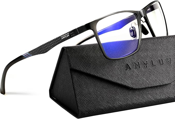 ANYLUV Blue Light Glasses Men, Relieve Eyestrain and Eye Protection, Al-Mg by ANYLUV