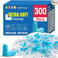 AZEN 300 Pairs Ear Plugs, NRR 32dB Soft Foam Ear Plugs by AZEN
