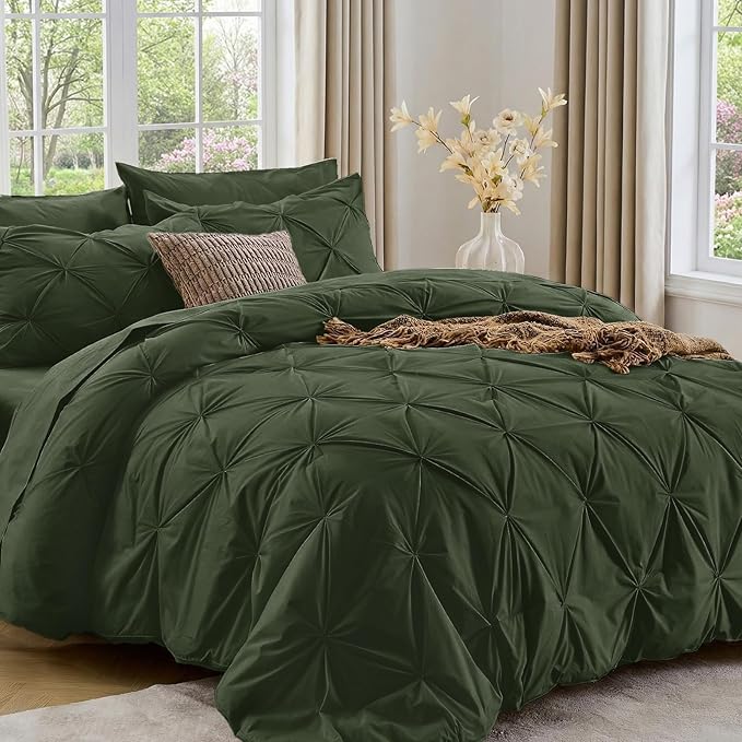 Sasttie King Size Comforter Set, 7-Piece Bed in a Bag, Pintuck Bedding Sets by SASTTIE