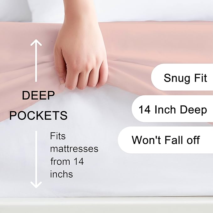 Hotella 100% Microfiber Twin Size Fitted Sheet Only, Ultra Soft Hotel Quality - Image 2