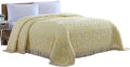 Beatrice Home Fashions Medallion Chenille Bedspread, Queen, Yellow
