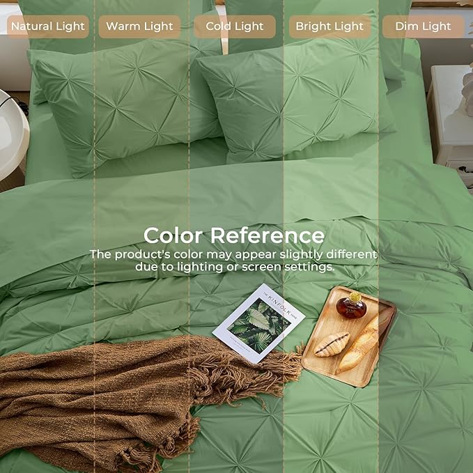 Sasttie Queen Comforter Set, 7-Piece Bed in a Bag, Pintuck Bedding Sets - Image 8