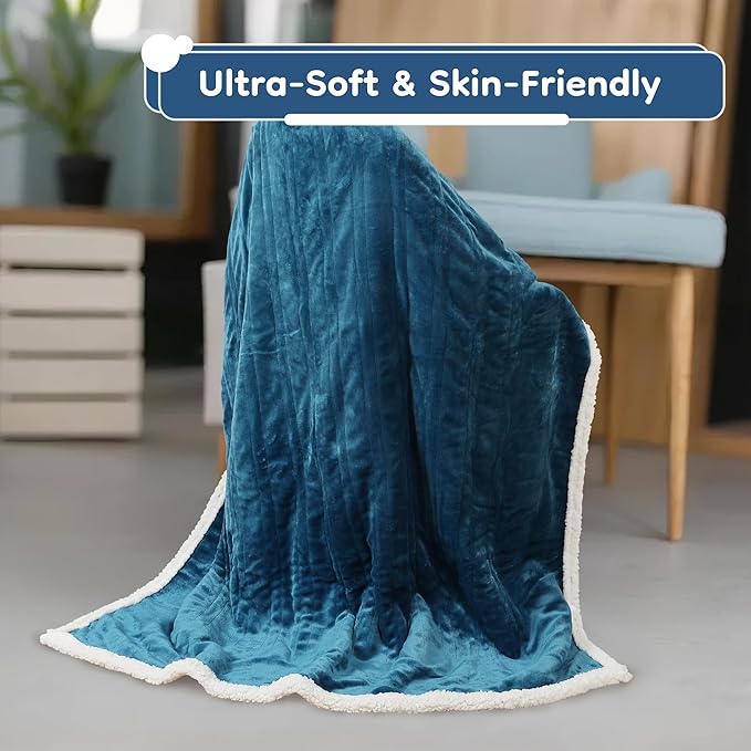 LaffyLo Electric Heated Blanket Twin Size 62 x 84, Fast Heating Blanket - Image 5