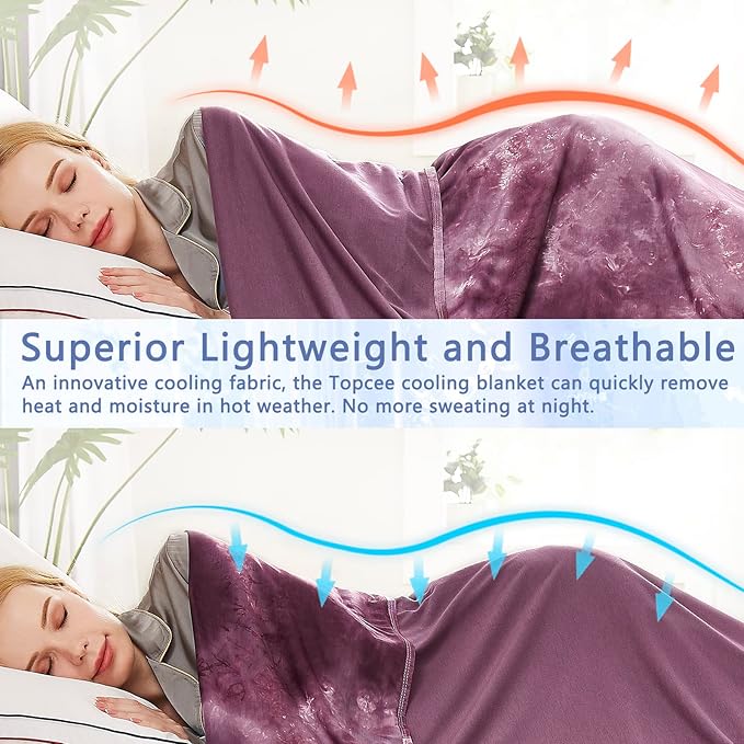 Topcee Cooling Blanket for Hot Sleepers, Absorbs Heat to Keep Body Cool for - Image 5