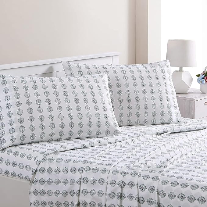 Modern Threads Printed 4-Piece Extra Soft Bedding Sheets & Pillowcase Set - Image 2