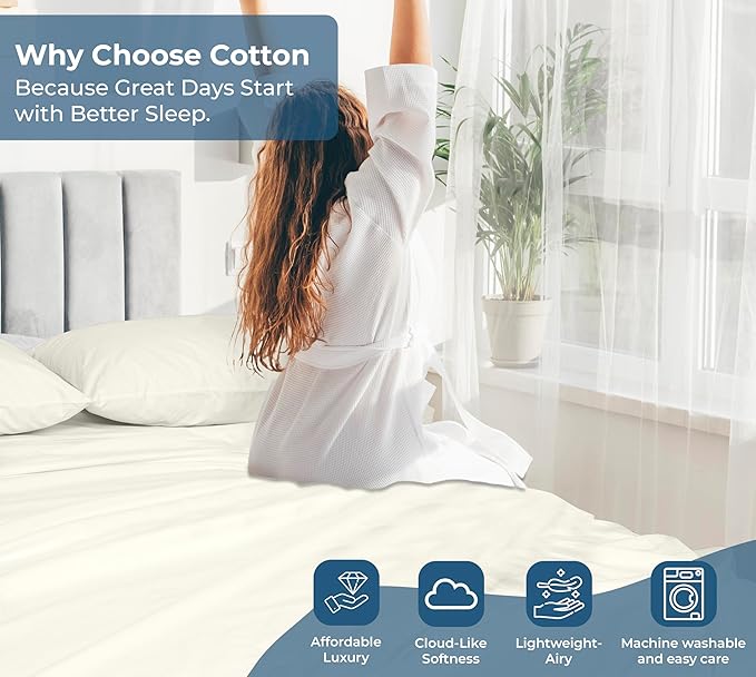 Royale Linens 100% Organic Cotton King Flat Sheet Only - Image 7
