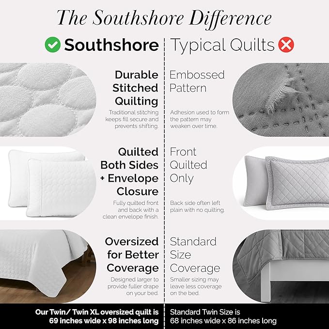 Southshore Fine Living, Inc. Twin XL Comforter Quilt Set, Dorm Room Bedding - Image 4