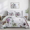 Floral Quilt Set King 3 Pieces Boho Green Quilt Coverlet Set Soft Microfiber by DRUCON