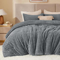 BEDELITE Fleece Twin Comforter Set -Super Soft & Warm Fluffy Grey Bedding by BEDELITE