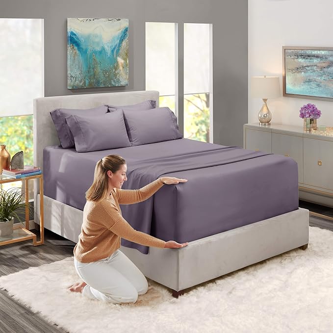Hearth & Harbor Bed Sheets, Luxury Soft 6 Piece Bed Sheet Set Extra Deep Pocket - Image 4
