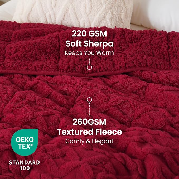 Drewin Adults Weighted Blanket Queen Size 15 lbs, 3D Stylish Fluffy Jacquard - Image 3