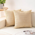 Aegero Pack of 2 Corduroy Decorative Throw Pillow Covers 18x18 InchSoft Boho by Unknown