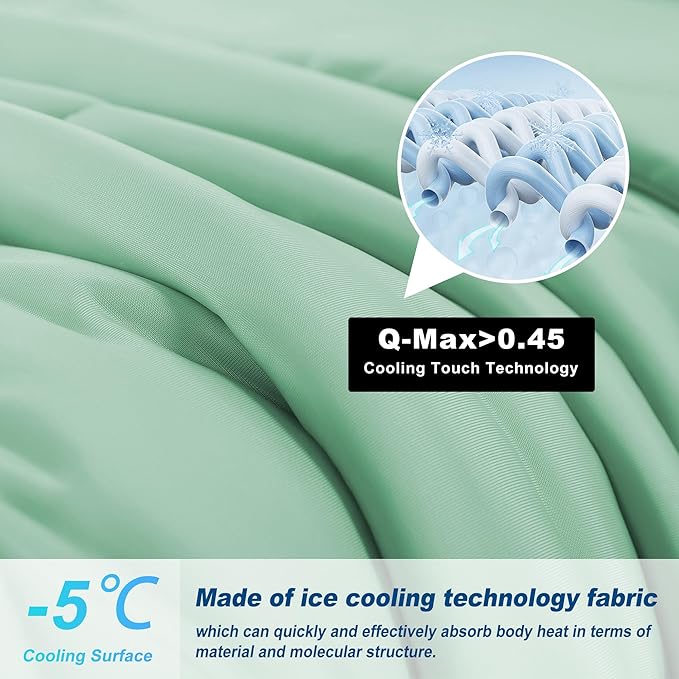Cooling Comforter Twin Size, Double-Sided Cold Tech Fabric Quilted Bed - Image 2