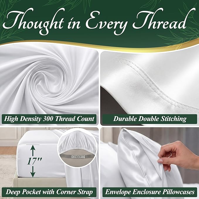 DECOLURE 100% Viscose Derived from Bamboo Sheets Full Size - Image 4