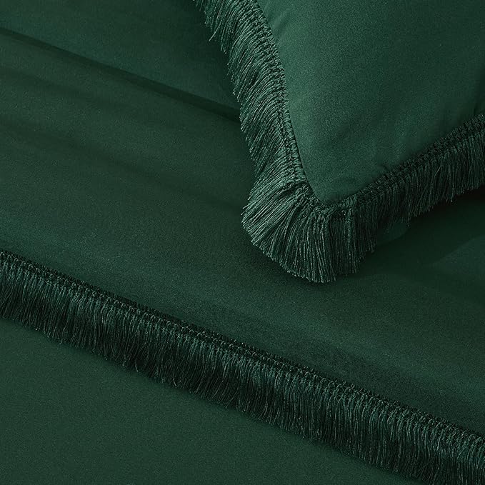 Andency Dark Emerald Green Comforter Set California King, Cal King Boho - Image 7