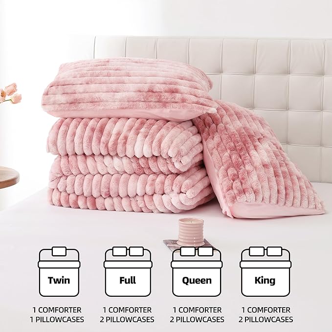 Smoofy Fluffy Full Size Comforter Sets 3 Pieces - Image 7