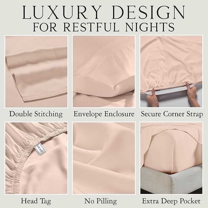 Karissa Mae Cooling Bamboo Viscose Queen Size Pillowcase Set | 100% FSC - Image 3