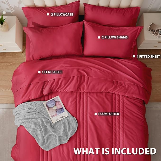 Full Comforter Set Red - Image 4