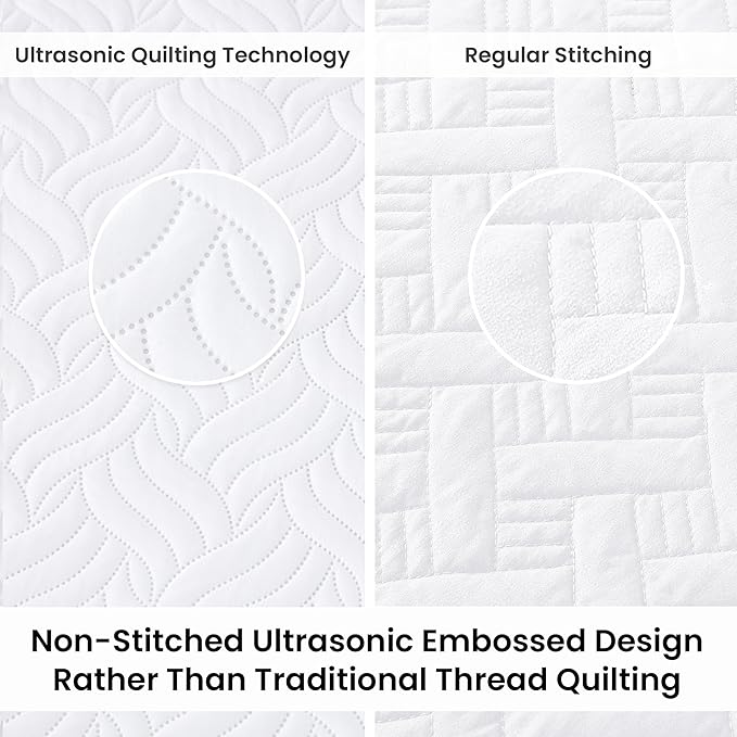 Love's cabin King Size Quilt Set White Bedspreads - Image 3
