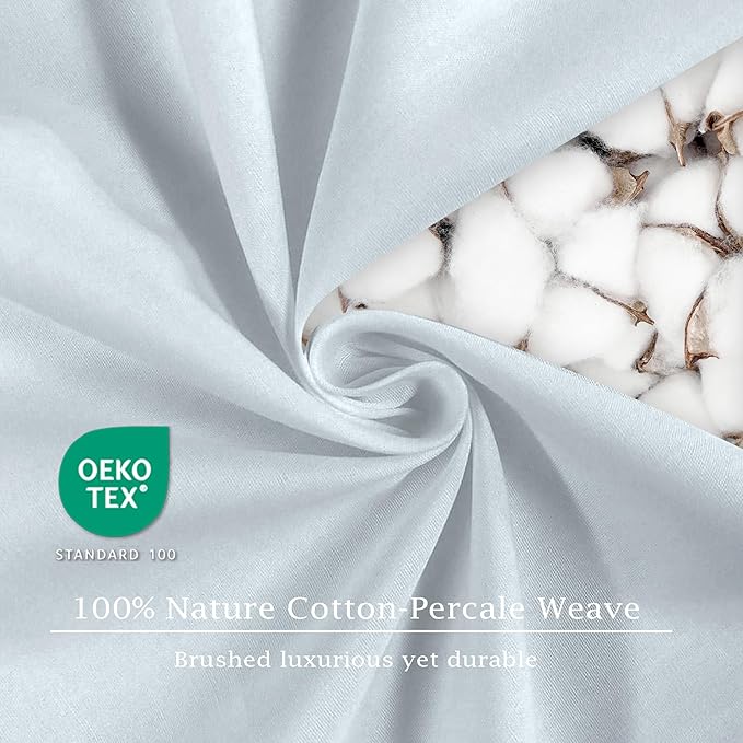FreshCulture Pure Cotton Fitted Sheets Twin Size, 300 Thread Count Percale - Image 6