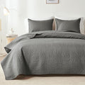 akkialla Dark Grey King/Cal King Quilt Set, Ultrasonic Lightweight Bedspread by akkialla