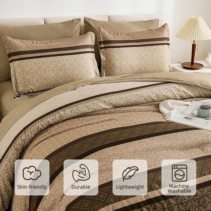 WONGS BEDDING Comforter Set Full Size, Minimalist Geometric Soft Lightweight - Image 6